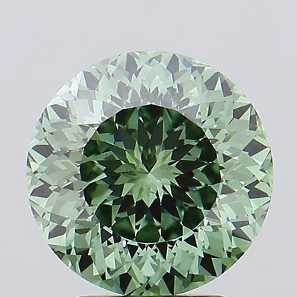 Round Shape Portuguese Cut 2.00ct Fancy Vivid Green VS2 | Loose Lab Grown Diamond