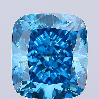 3.01ct Cushion Fancy Vivid Blue Lab Diamond - IGI Certified