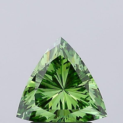 2.05ct Trillion Lab Grown Diamond: Fancy Vivid Green VS1, IGI Certified