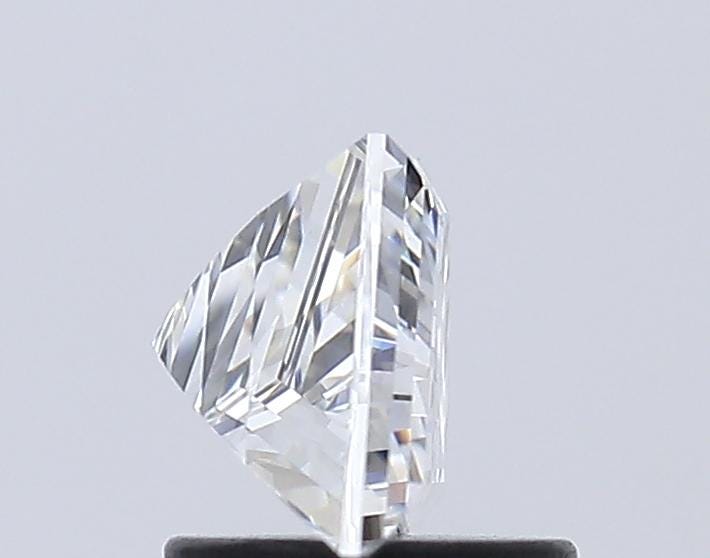 Trapezoid Lab Grown Diamond Ring: 14K White Gold Three Stone Engagement Ring
