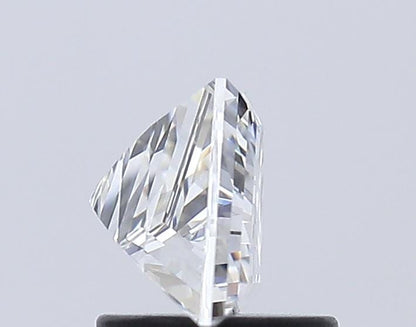 Trapezoid Lab Grown Diamond Ring: 14K White Gold Three Stone Engagement Ring