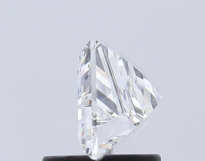 Trapezoid Lab Grown Diamond Ring: 14K White Gold Three Stone Engagement Ring