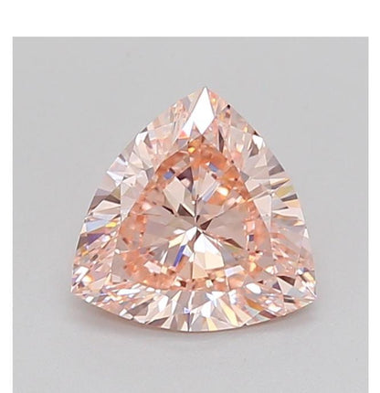 Trillion Cut 1.00ct Fancy Vivid Pink VS2, IGI Certified, Loose Lab Grown Diamond