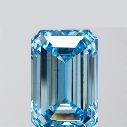 10.23 CT Emerald Cut Blue Lab Grown Diamond: Engagement Ring Stone