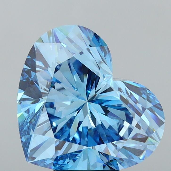2.01 ct Heart Lab Grown Diamond: Fancy Vivid Blue VS1, IGI Certified