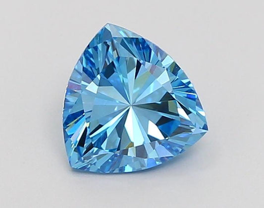 1.01 Carat Trillion Cut Fancy Vivid Blue Lab Grown Diamond, IGI Certified VVS2