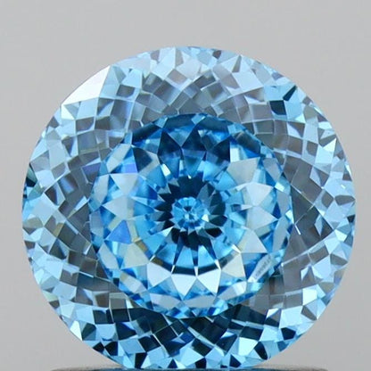 2.01ct Portuguese Flower Cut Fancy Vivid Blue Lab Grown Loos Diamond - IGI Certified VVS