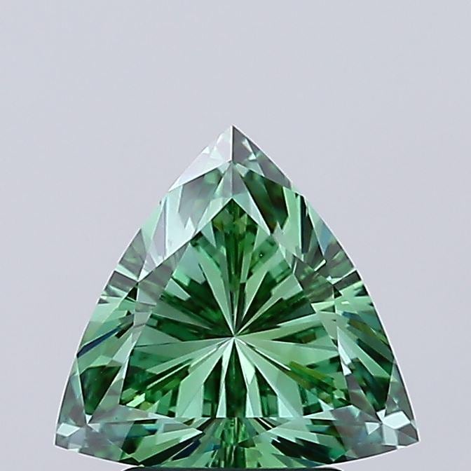 2.05ct Trillion Lab Grown Diamond: Fancy Vivid Green VS1, IGI Certified
