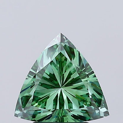 2.05ct Trillion Lab Grown Diamond: Fancy Vivid Green VS1, IGI Certified
