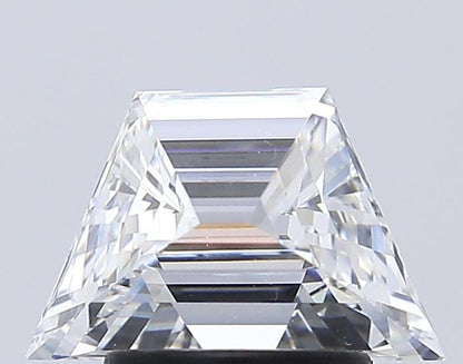 Trapezoid Lab Grown Diamond Ring: 14K White Gold Three Stone Engagement Ring