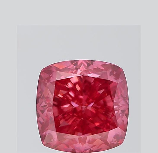 Cushion Cut 1.00 ct Fancy Red Color VS, IGI Certified, Loose Lab Grown Diamond
