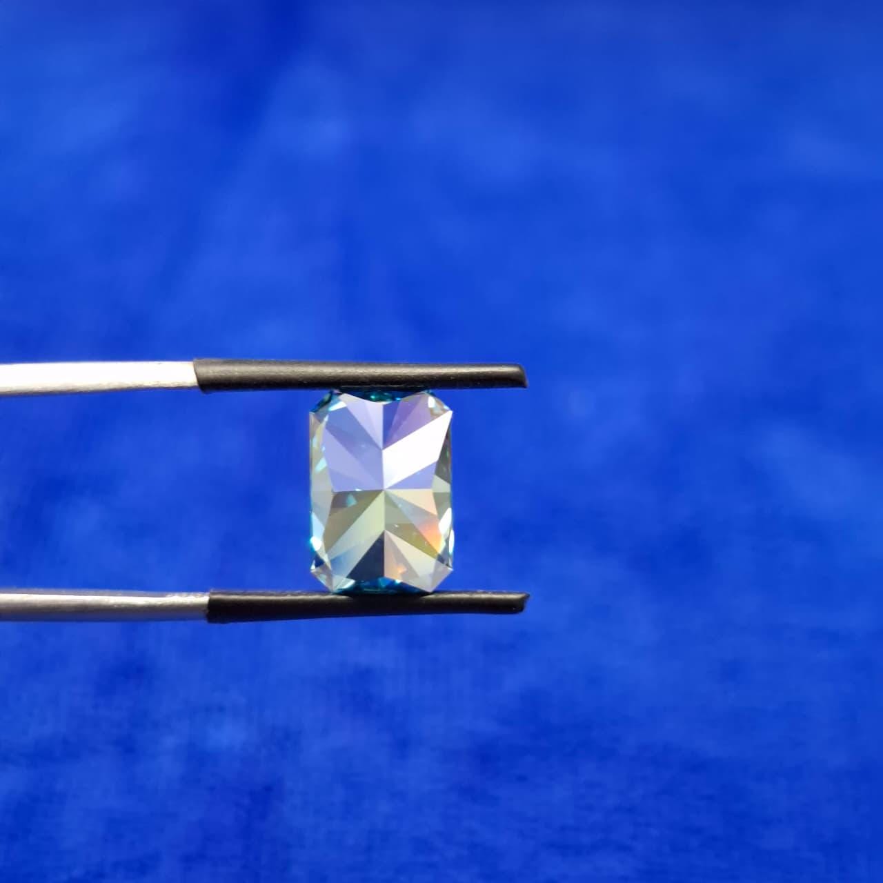 4.20 CT Radiant Cut Vivid Blue Lab Grown Diamond: Engagement Ring Gemstone