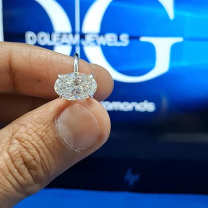 Oval Engagement Ring, 3.00 CT Oval Lab Grown Diamond Wedding Ring for Her, F/VS1 Lab Created Diamond, Solitaire Ring, Anniversary Gifts