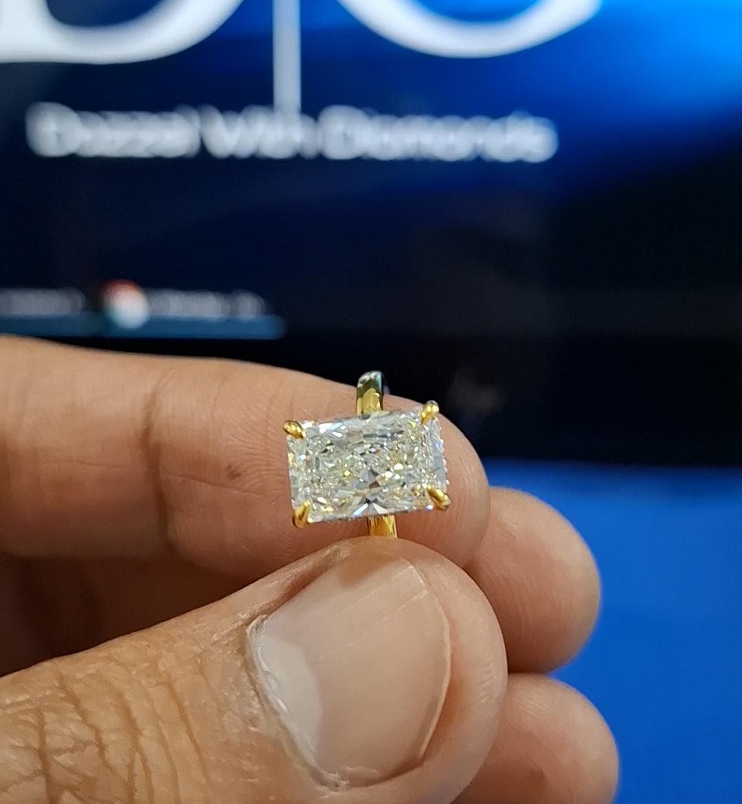 Radiant Cut Lab Grown Diamond Engagement Ring, 3.00 CT Radiant Cut Solitaire Wedding Ring, Ring for Women, Anniversary Gift for Her