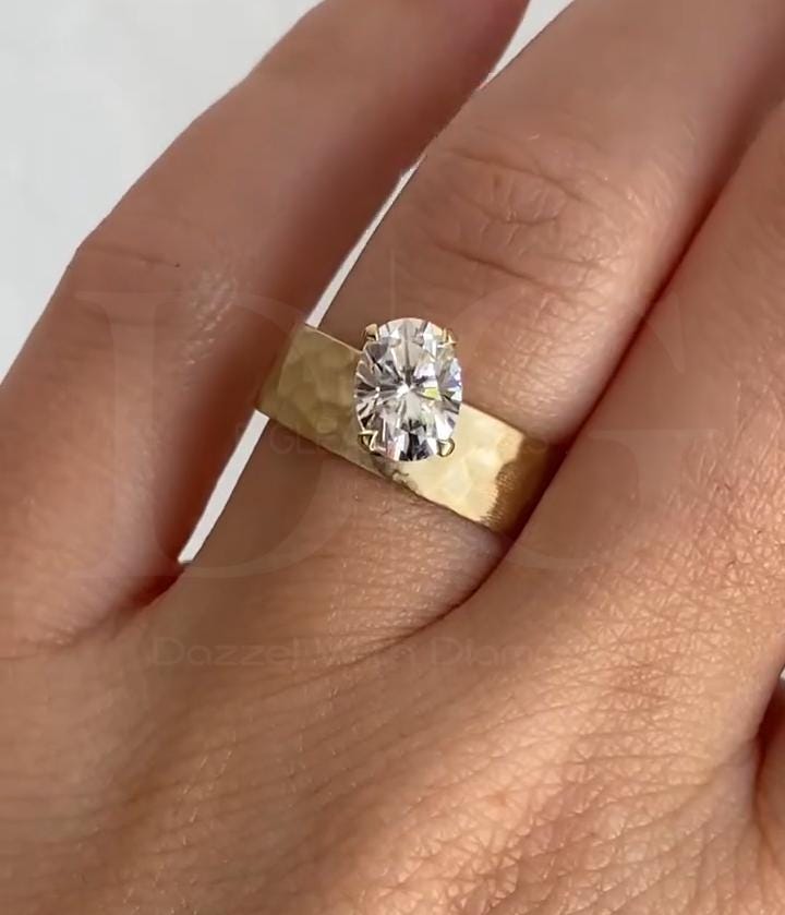 2.00 CT Oval Lab Grown Diamond Solitaire Ring - Maribel Design