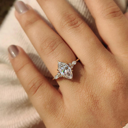 1.50CT Marquise Lab Grown Diamond Engagement Ring - 14k Yellow Gold, IGI Certified