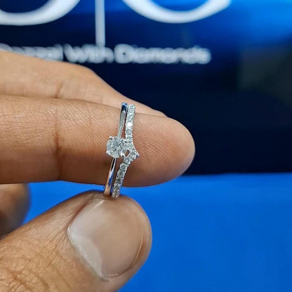 14K Yellow Gold Diamond Solitaire Ring Set: Ethnic Wedding Jewelry