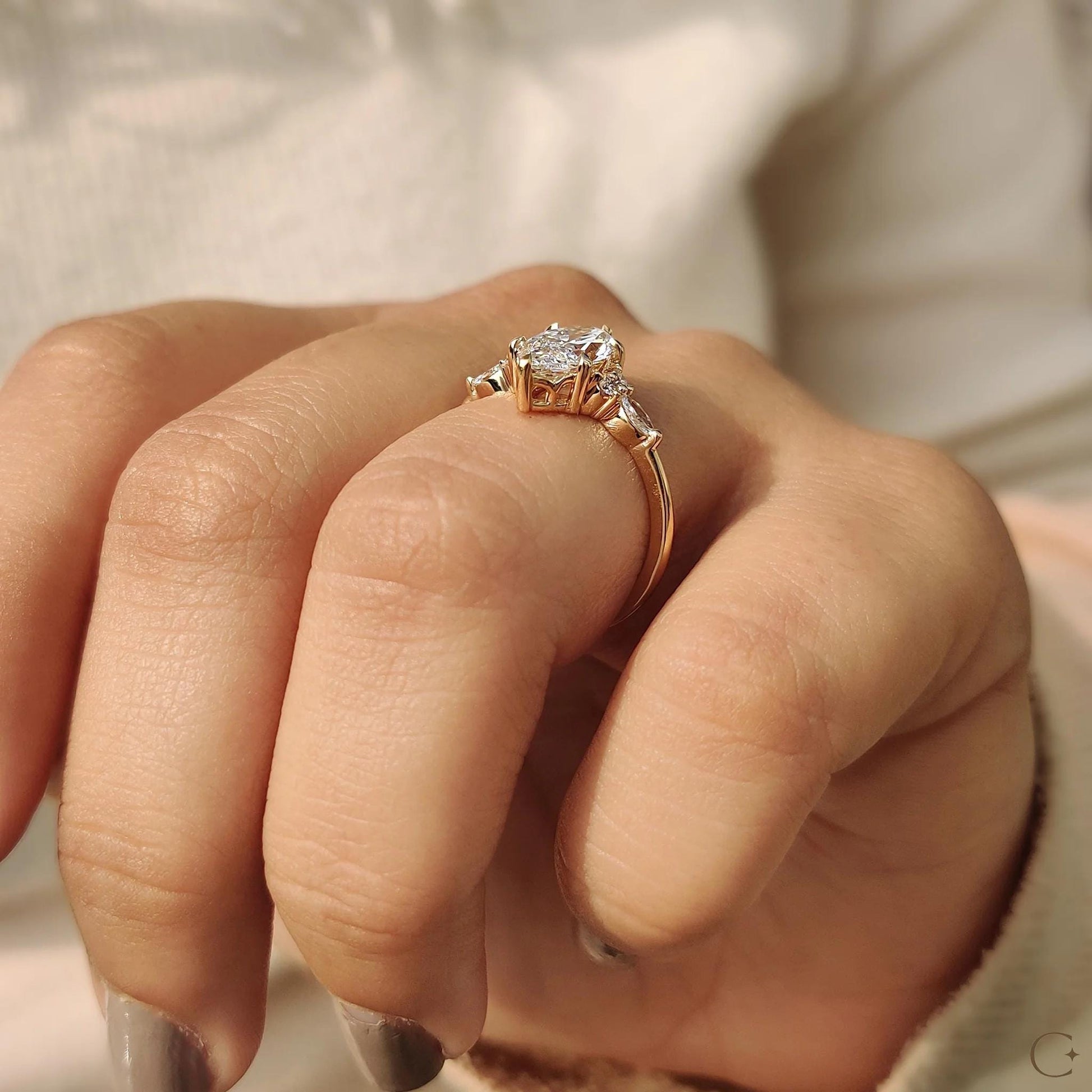 1.50CT Marquise Lab Grown Diamond Engagement Ring - 14k Yellow Gold, IGI Certified