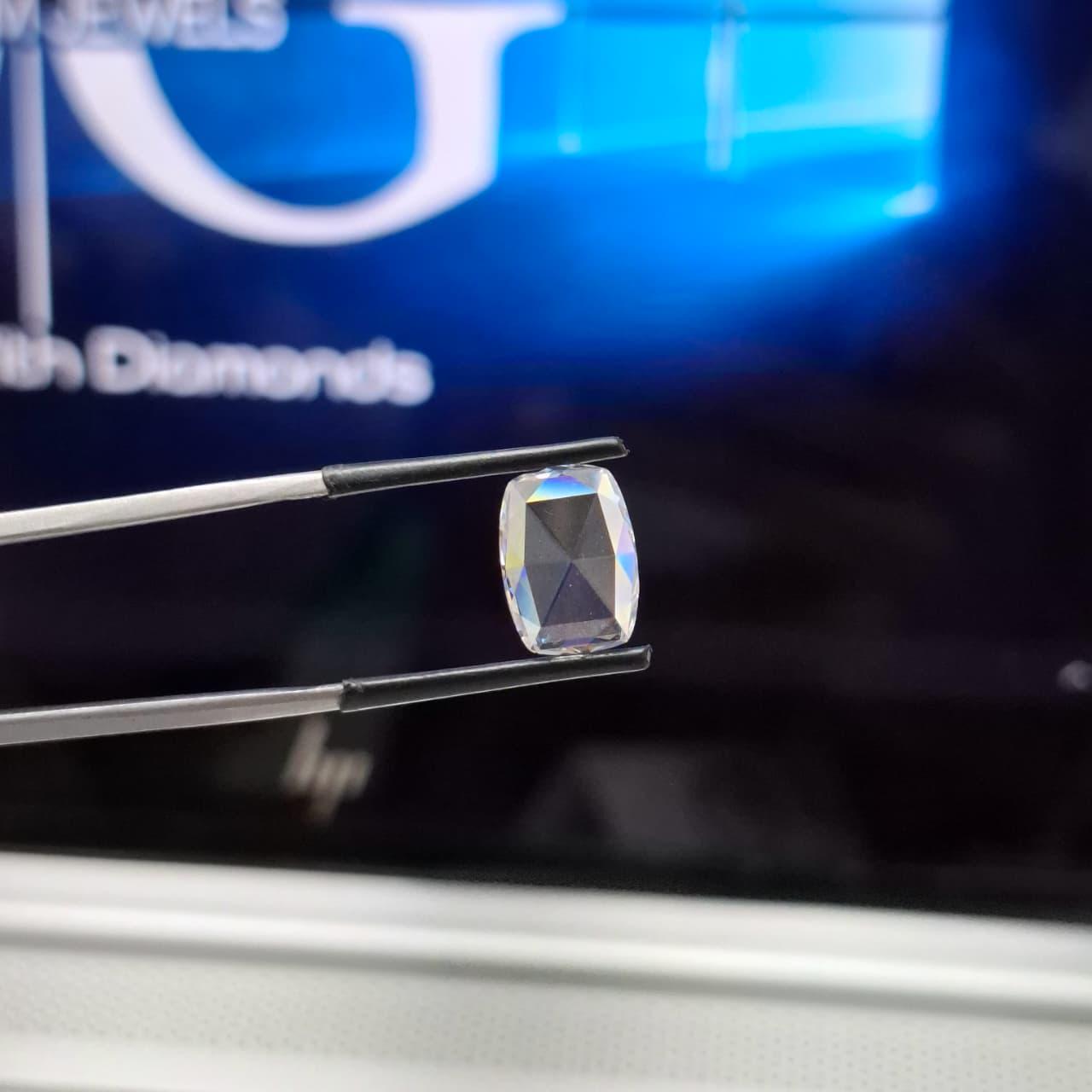 2.04ct Cushion Rose Cut Lab Grown Diamond, F VVS2, IGI Certified