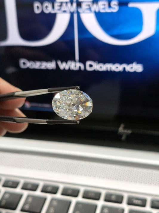 5.00ct Oval Euro Cut Lab Grown Diamond, F VVS2, IGI Certified