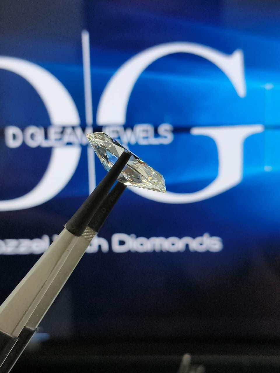 5.00ct Oval Euro Cut Lab Grown Diamond, F VVS2, IGI Certified
