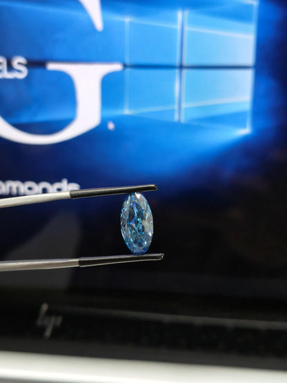 3.01 Carat Oval Fancy Vivid Blue Lab Diamond - IGI Certified VS1