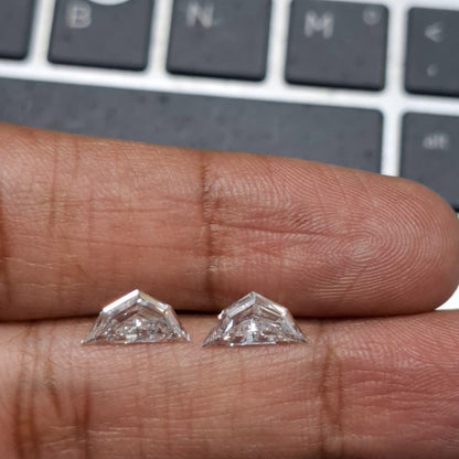 Cadillac Step Cut 2.00 + 2.00 Lab Grown Diamond Pair: Studs or Ring Side Stones