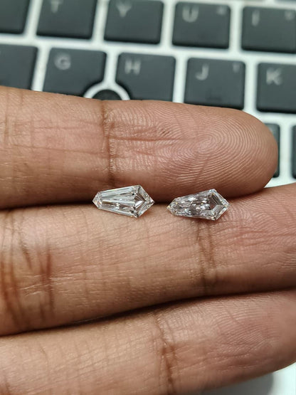 Kite Cut Lab Grown Diamond Pair: 2.00 CT HPHT, Jewelry Making