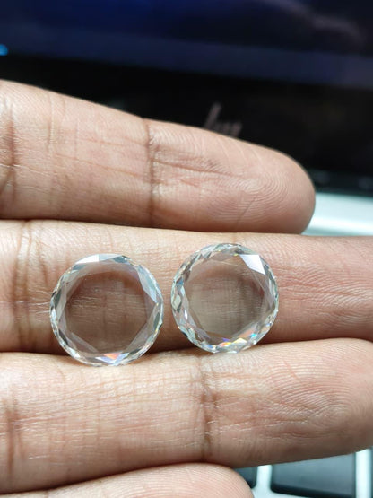 IGI Certified Rose Cut Lab Grown Diamond Pair: 6.95-6.97 CT
