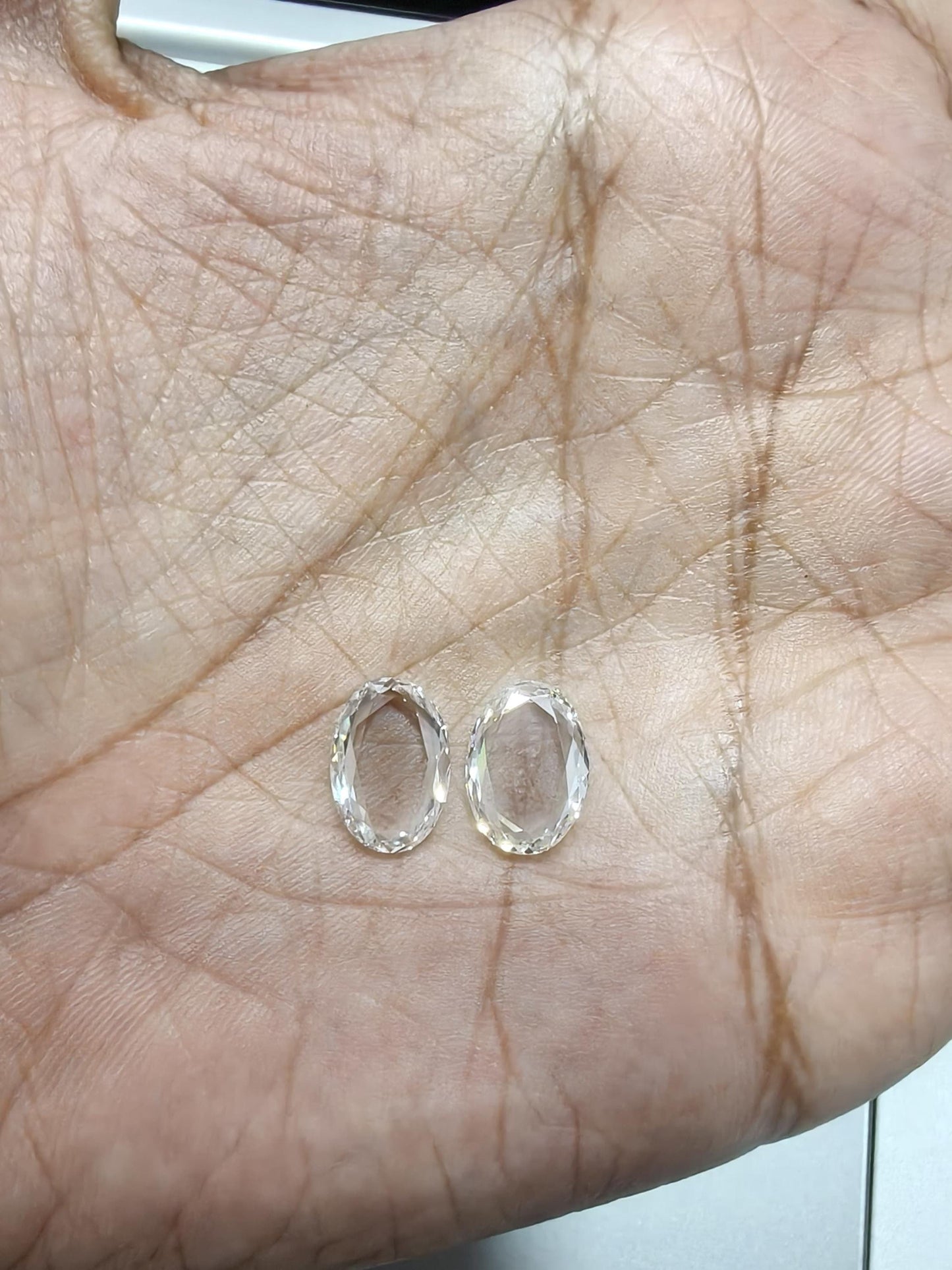 Oval Rose Cut Lab Grown Diamond Pair: 3.00 CTW, IGI Certified