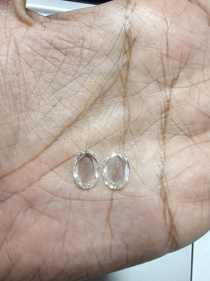 Oval Rose Cut Lab Grown Diamond Pair: 3.00 CTW, IGI Certified