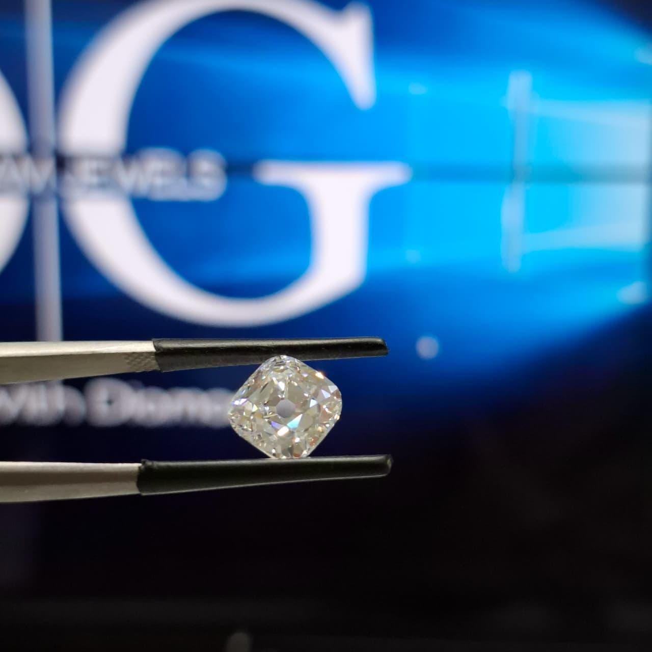 3.00ct Cushion Euro Cut F VVS2 Lab Grown Loose Diamond, IGI Certified