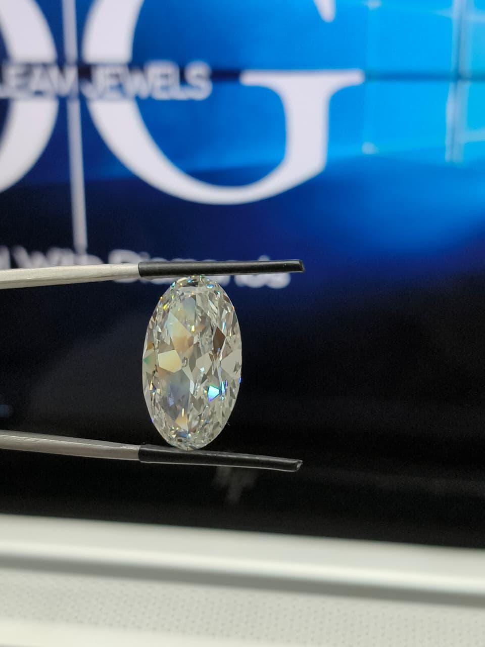 5.00ct Oval Euro Cut Lab Grown Diamond, F VVS2, IGI Certified