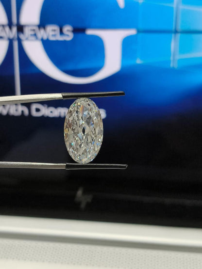 5.00ct Oval Euro Cut Lab Grown Diamond, F VVS2, IGI Certified