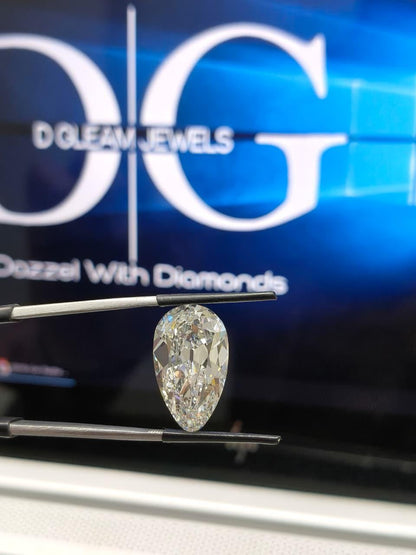 10.00ct Pear Euro Cut Lab Grown Diamond, F VVS2, IGI Certified