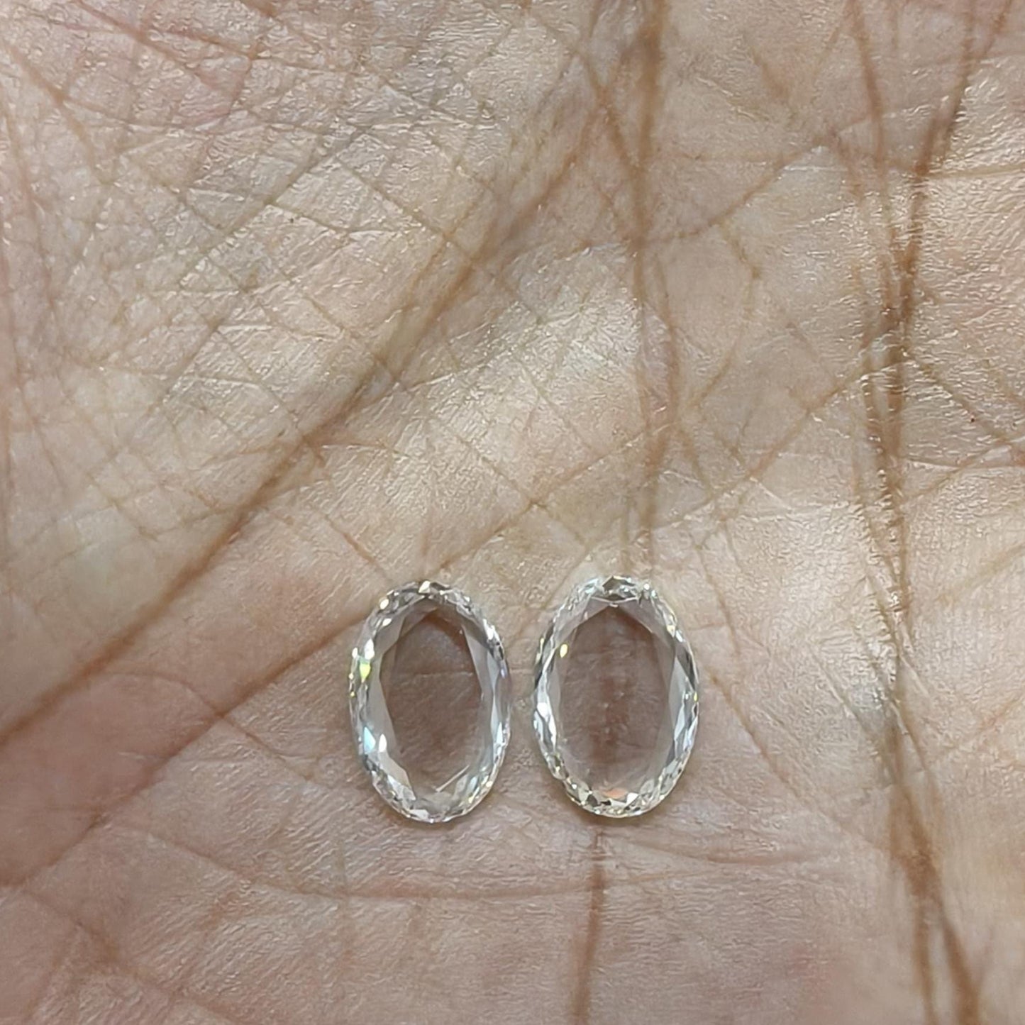 Oval Rose Cut Lab Grown Diamond Pair: 3.00 CTW, IGI Certified