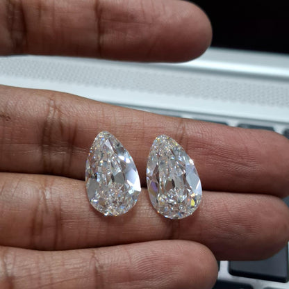 IGI Certified Pear Euro Lab Grown Diamond Pair: 5.00 CT Studs or Ring Stones
