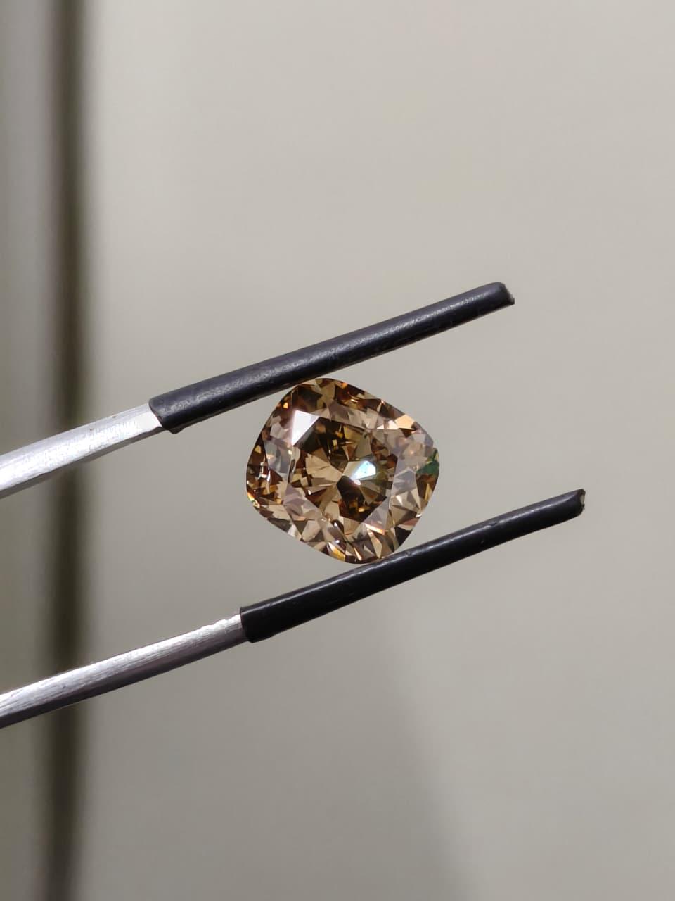 3.01 Ct Natural Fancy Brown Diamond – Cushion Cut | Loose Diamond for Custom Jewelry