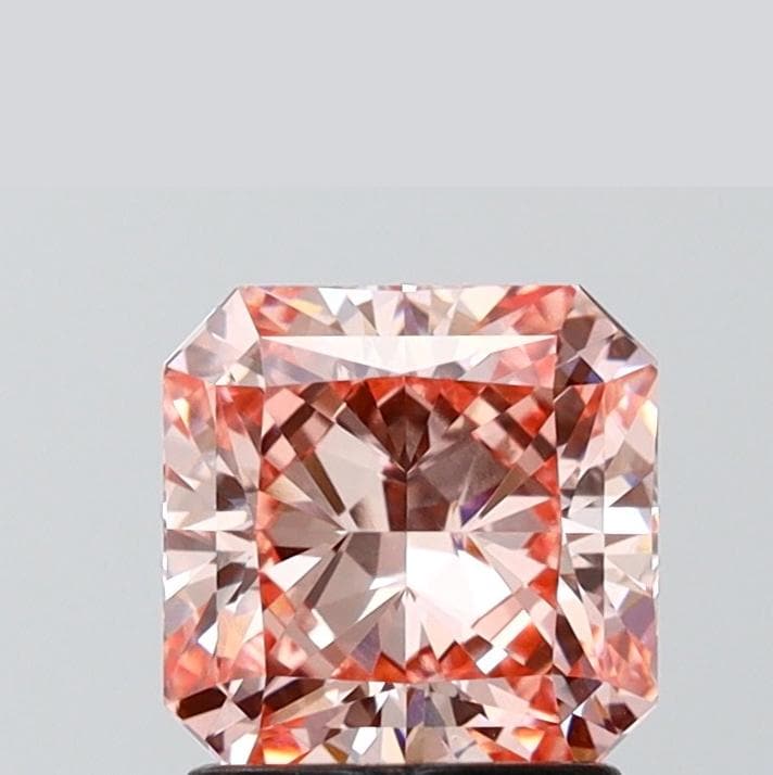SQ.Radiant 3.00ct Fancy Vivid Pink VS1, Loose Lab Grown Diamond - With IGI Certificate