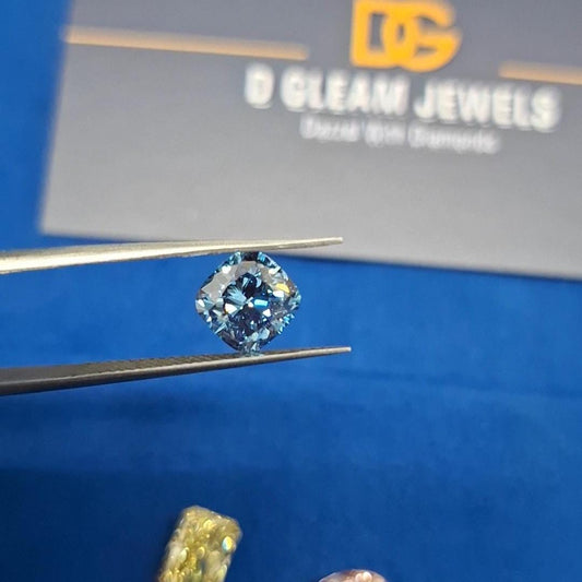 Cushion Cut Lab Grown Diamond: Vivid Blue, VVS/VS, IGI Certified