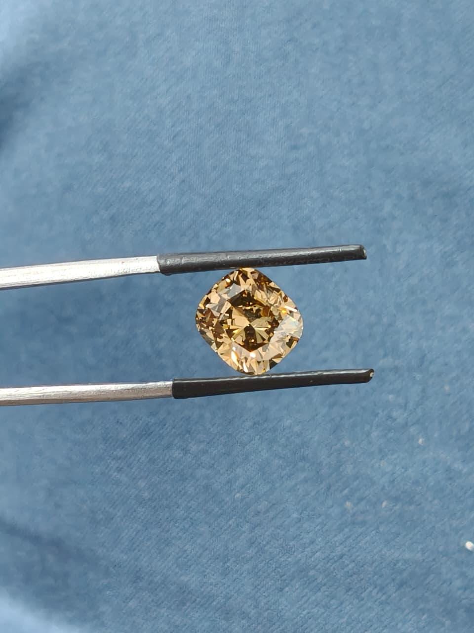 3.01 Ct Natural Fancy Brown Diamond – Cushion Cut | Loose Diamond for Custom Jewelry