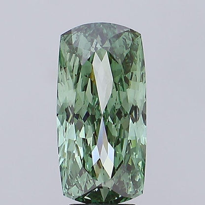 6.02 Carat Cushion Mixed Cut Fancy Vivid Green Lab Diamond IGI Diamond