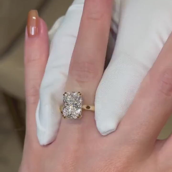 Cushion Cut Diamond Engagement Ring | Classic Solitaire Gold Ring | Timeless Bridal Jewelry | Luxury Fine Jewelry